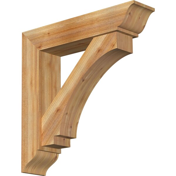 Ekena Millwork Imperial Traditional Rough Sawn Bracket w/ Offset Brace, Western Red Cedar, 8"W x 36"D x 36"H BKT0806X36X36IMP01RWR - main